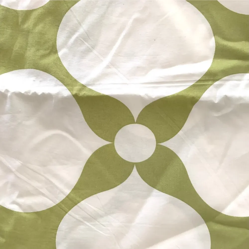 Vtg Y2K Jonathan Adler King Duvet Cover Set 2 Euro Shams Green White Geometric